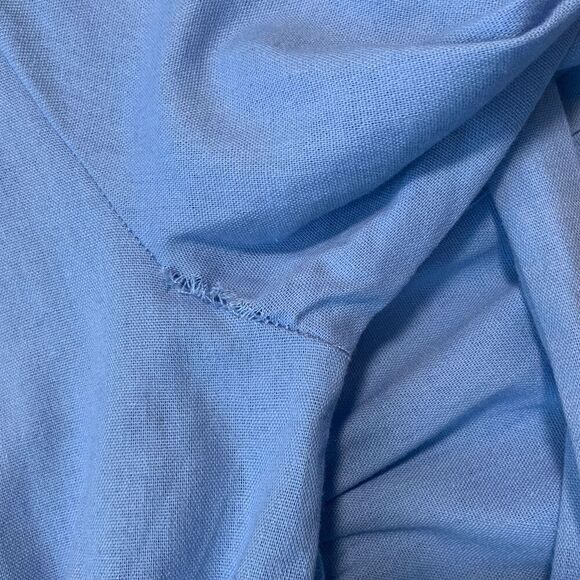 Ashley Stewart Blue Long Sleeve Button Down Coastal Linen Tie Maxi Dress 14/16 - Picture 8 of 16